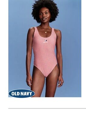 NWT $40 Old Navy x Disney Minnie Mouse Gingham One-Piece Swimsuit Swim Plus 2X